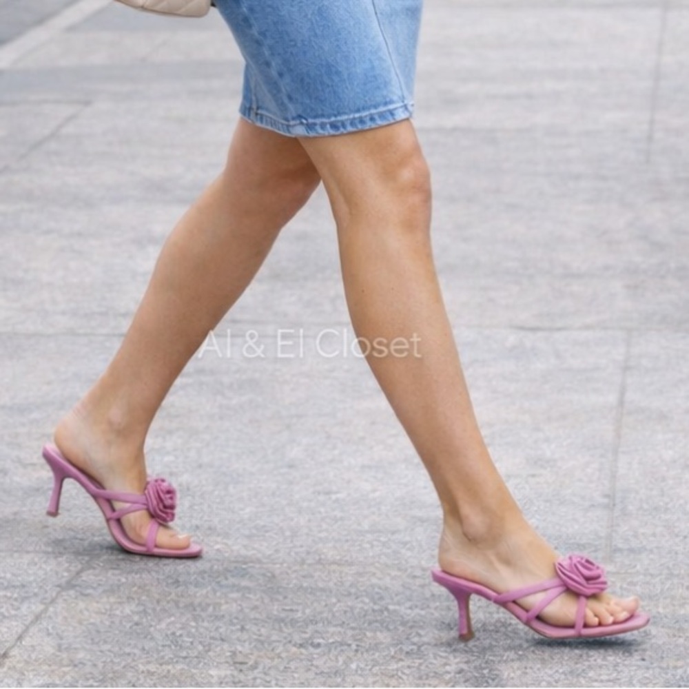 Dolce Vita Zelly Pink Strappy Heels | Open Back Mule Style | Size 9 | NIB
